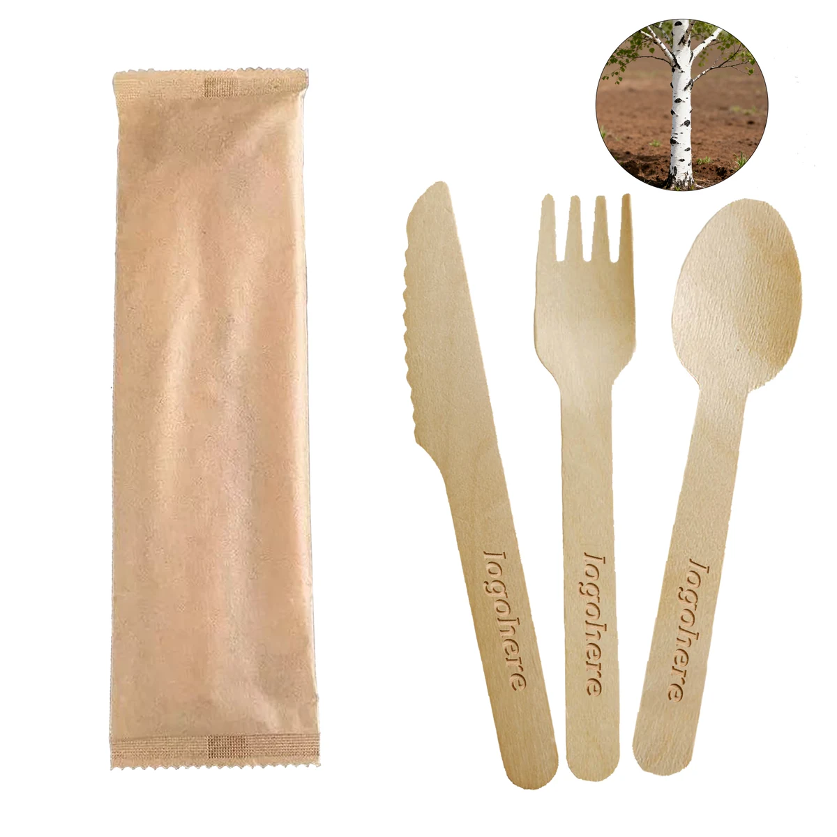 Biodegradable Cutlery Set with Logo 1