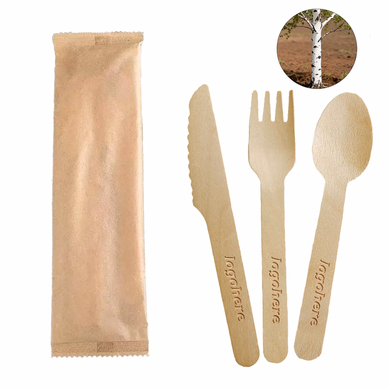Biodegradable Cutlery Set with Logo