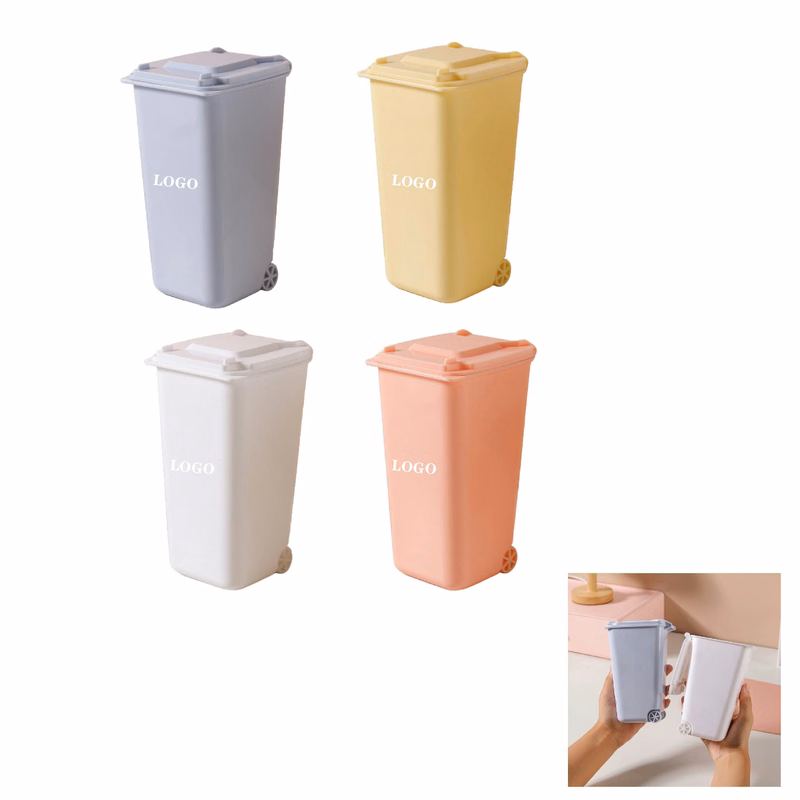 MOQ 10 pcs Desktop Pen Organizer Trash Can