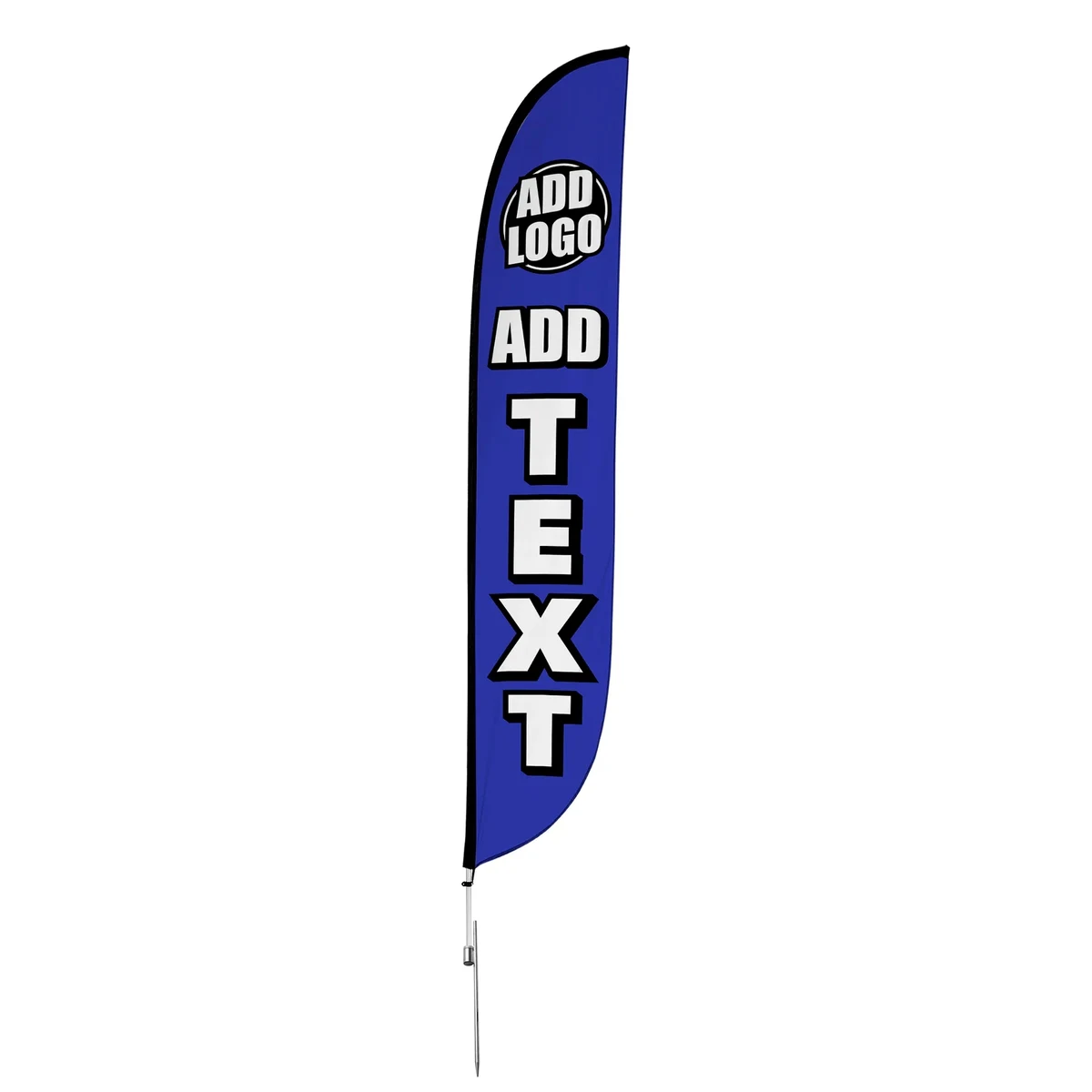 Custom 14ft Feather Flag w/ Ground Spike Pole Set 1