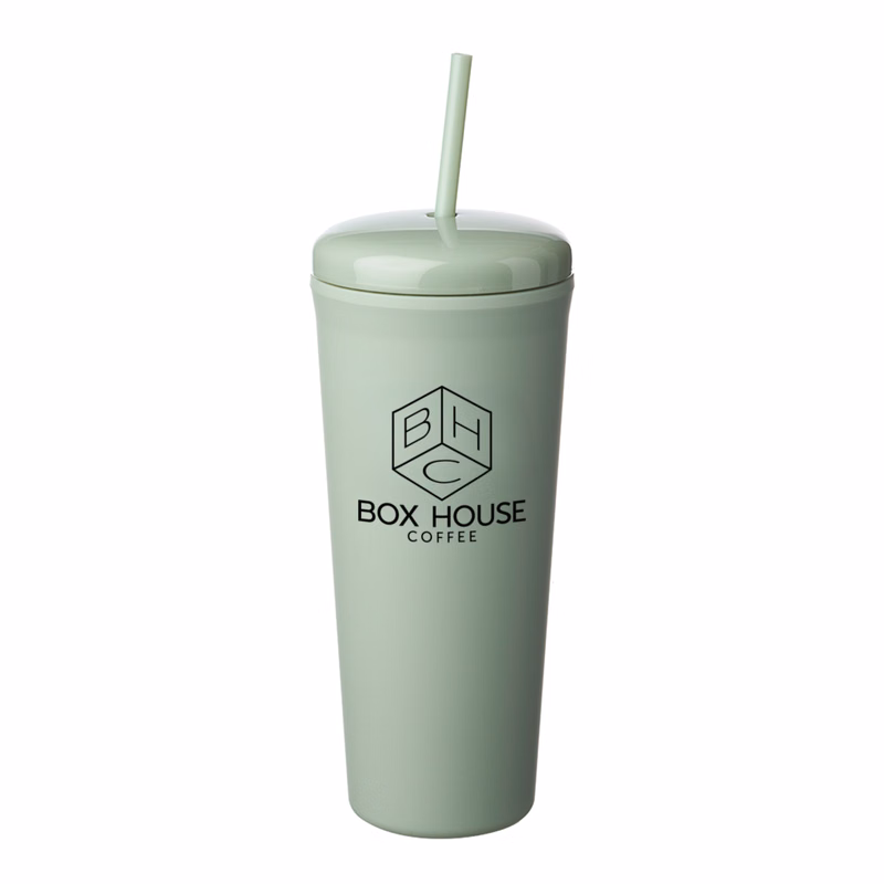 25 oz. Dome Rubberized Plastic Travel Mug (1 Color Imprint)