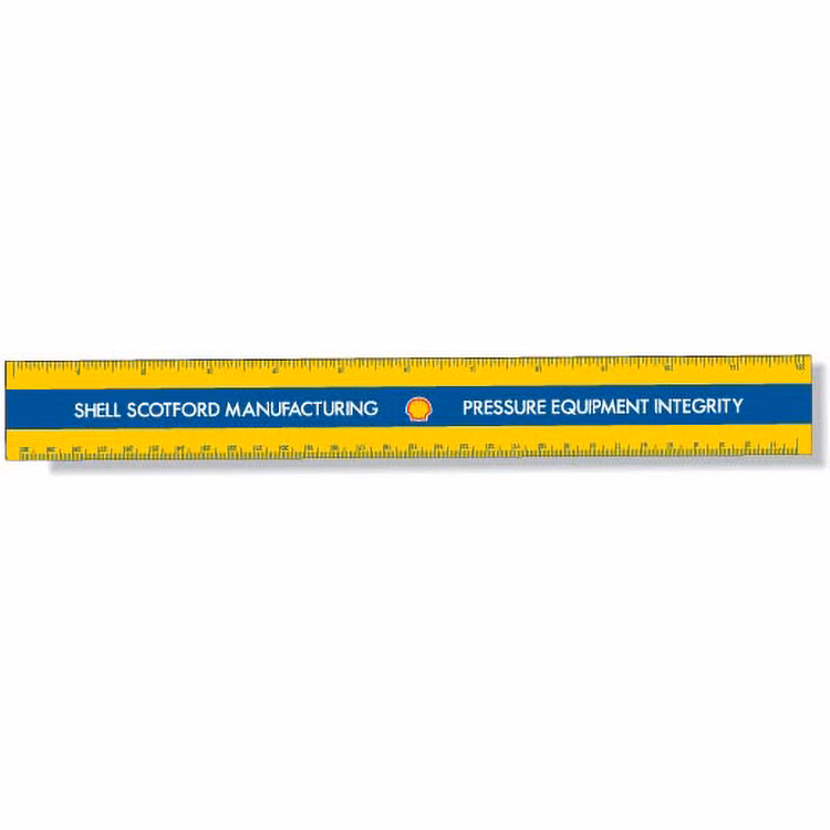 Stock .035 Magnetic Ruler 1.5"x12.25", Screen-printed, White Vinyl Topcoat