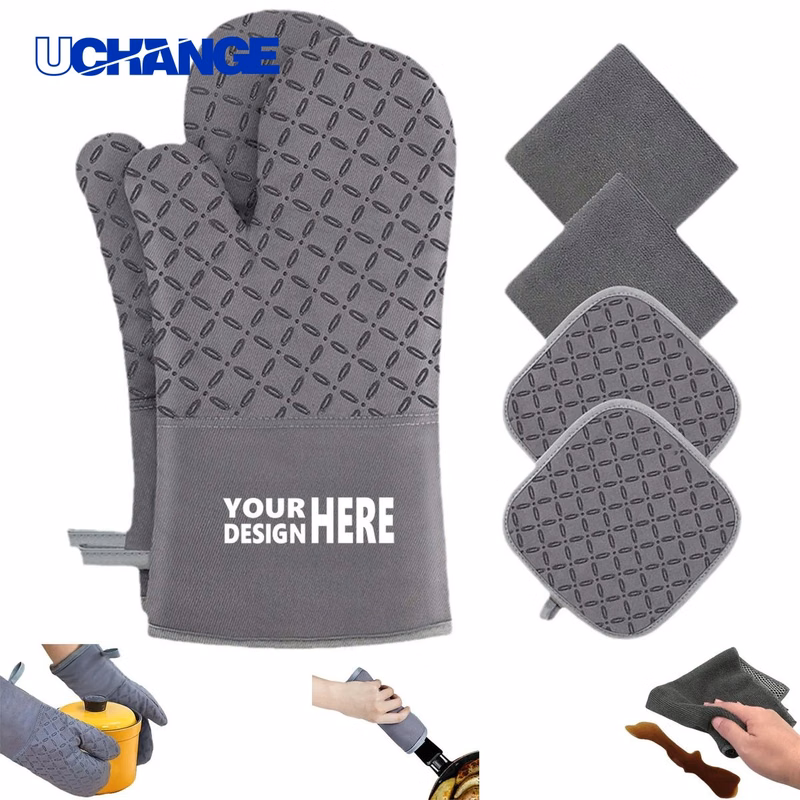 Oven Mitts and Pot Holders Set for Kitchen