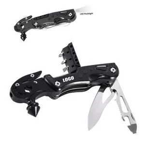 Stainless Steel Hex Wrench Safety Hammer Tool Kit With Flashlight 1