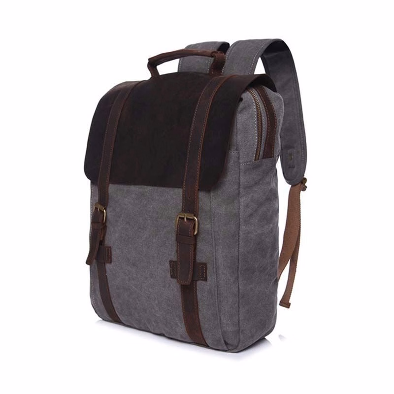 Premium Canvas Leather backpack,Laptop Backpack