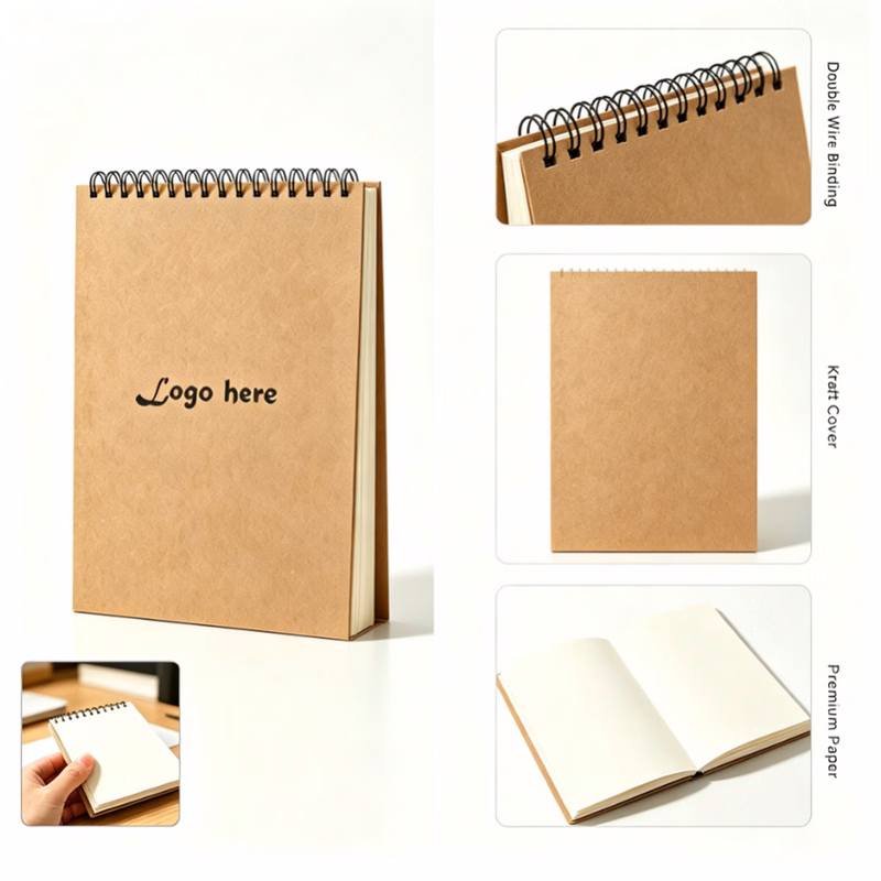 Kraft Cover Spiral Art Pad with Blank Pages