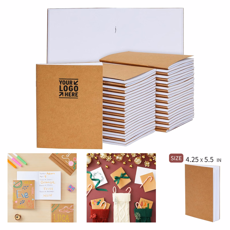 4.25" x 5.5" 24 Sheets Small Blank Notebook