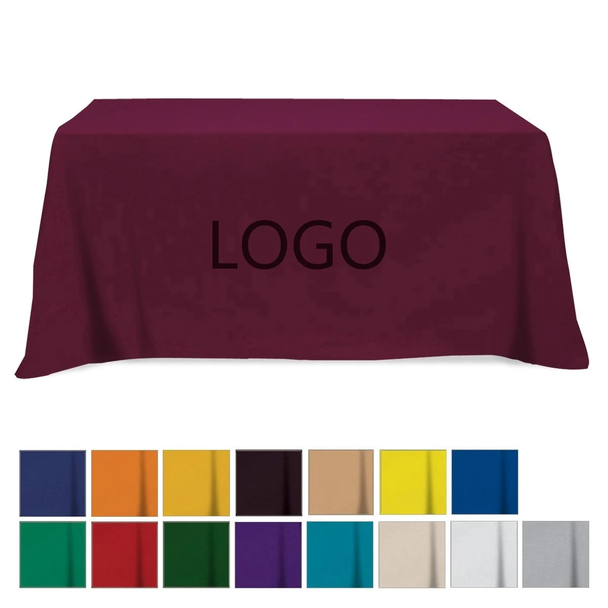 4-Sided Flat table cover - 6' STANDARD TABLE 1