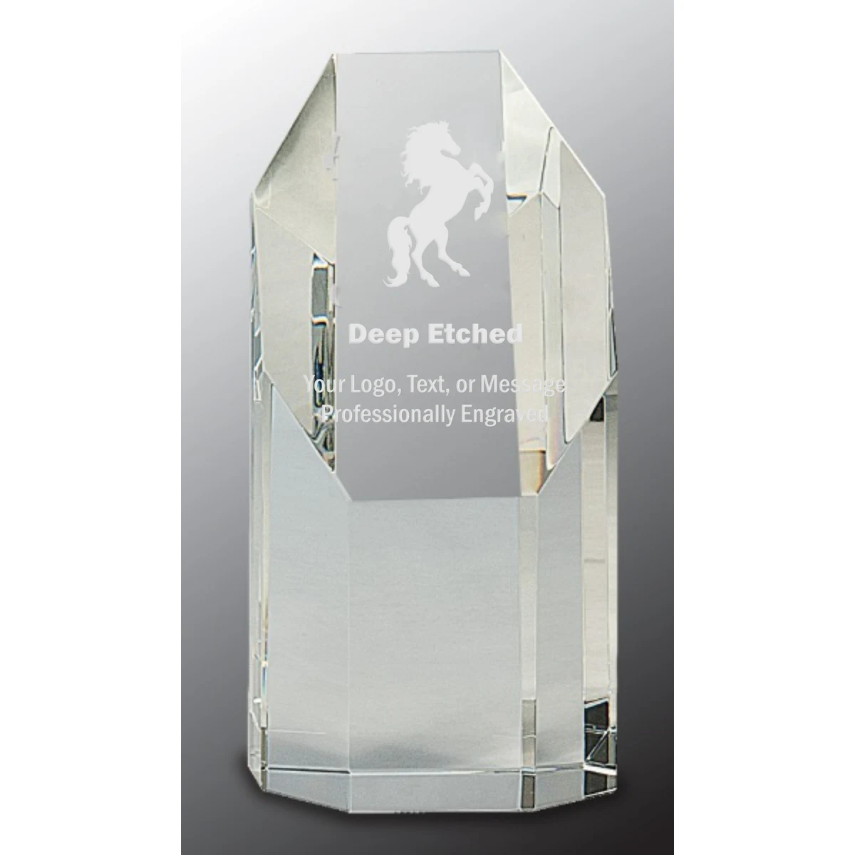 6 1/4" Clear Crystal Octagon Tower Award 1