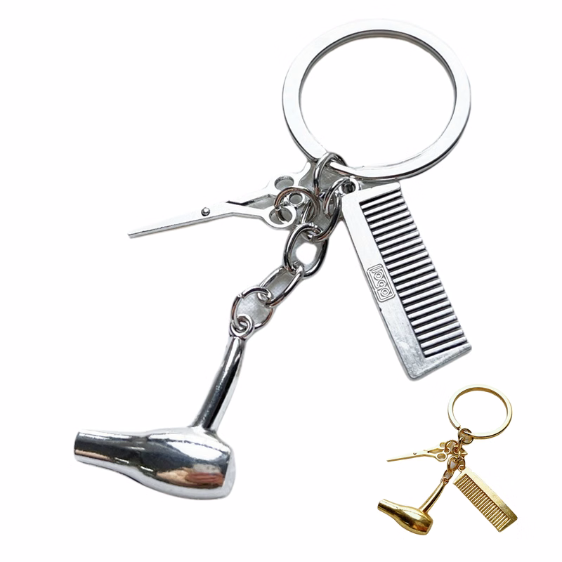 Alloy Hairdresser Tools Keychain