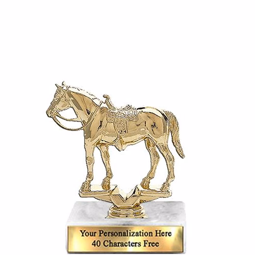 Trophy: 7", 2x3 white marble base, Quarter Horse G