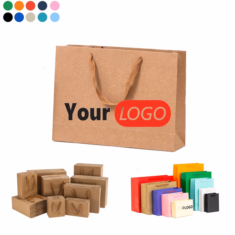 11x3.5x9 Inches Kraft Shop Gift Brown Paper Bag