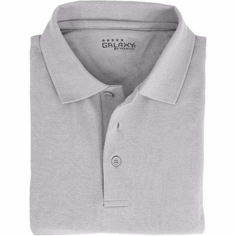 Adult Uniform Polo Shirts - Heather Gray Short Sleeve Large