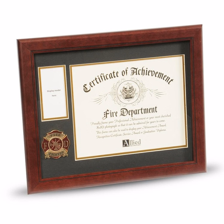 Firefighter Medallion 8-Inch by 10-Inch Certificate and Medal Frame