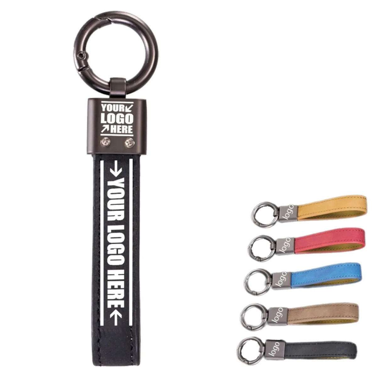 Metal Key Chain With Leather Belt 1