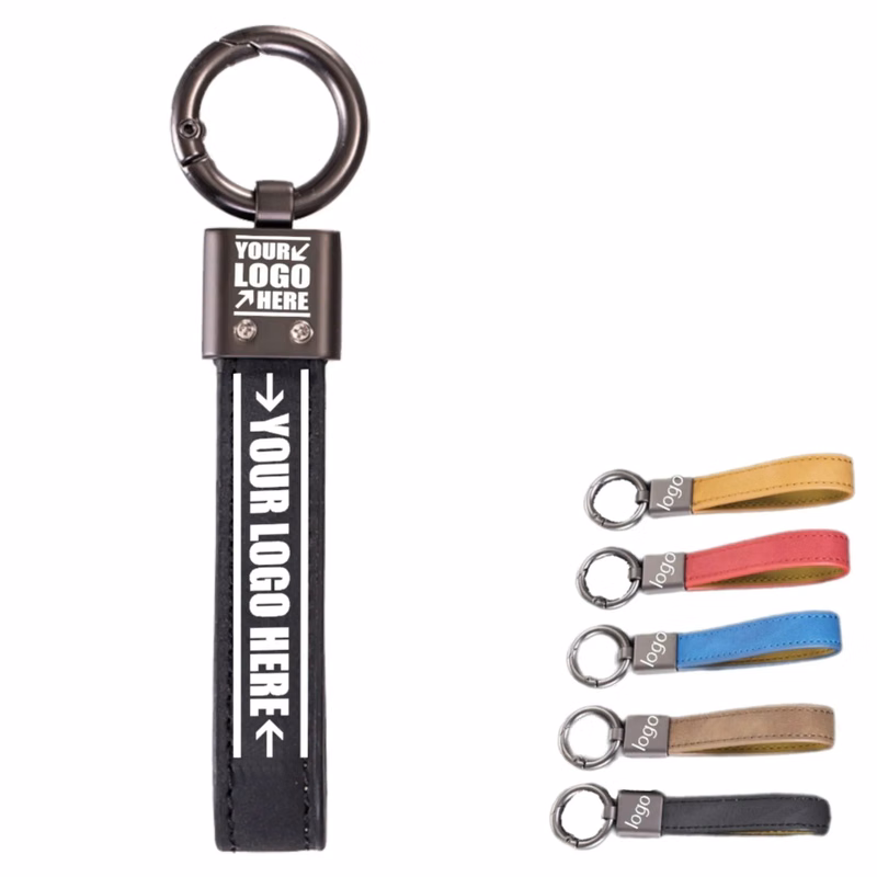 Metal Key Chain With Leather Belt
