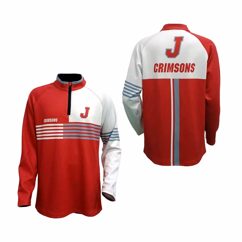 Men's 1/4 Zip Long Sleeve Butterfly Mesh Shirt