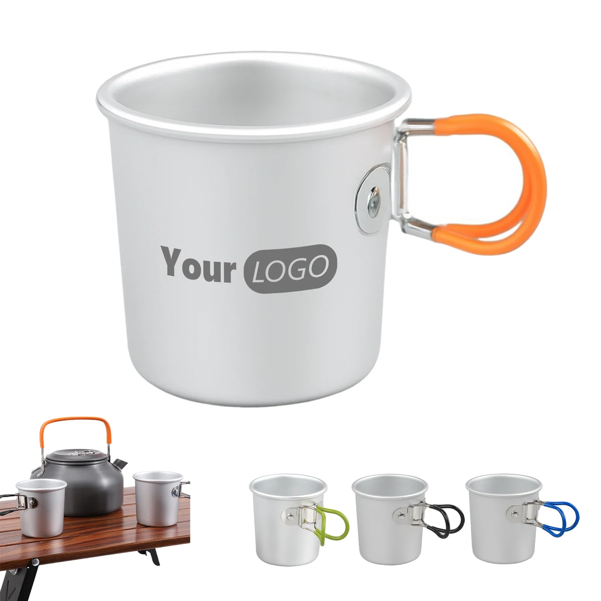 5oz Aluminum Camping Mug With Folding Handle 1