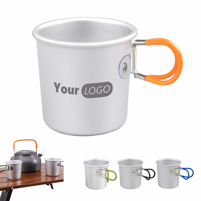 5oz Aluminum Camping Mug With Folding Handle