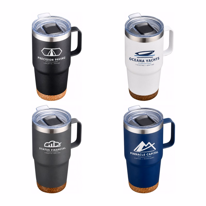 Endura 24 oz Stainless Steel Travel Mug with Cork Bottom