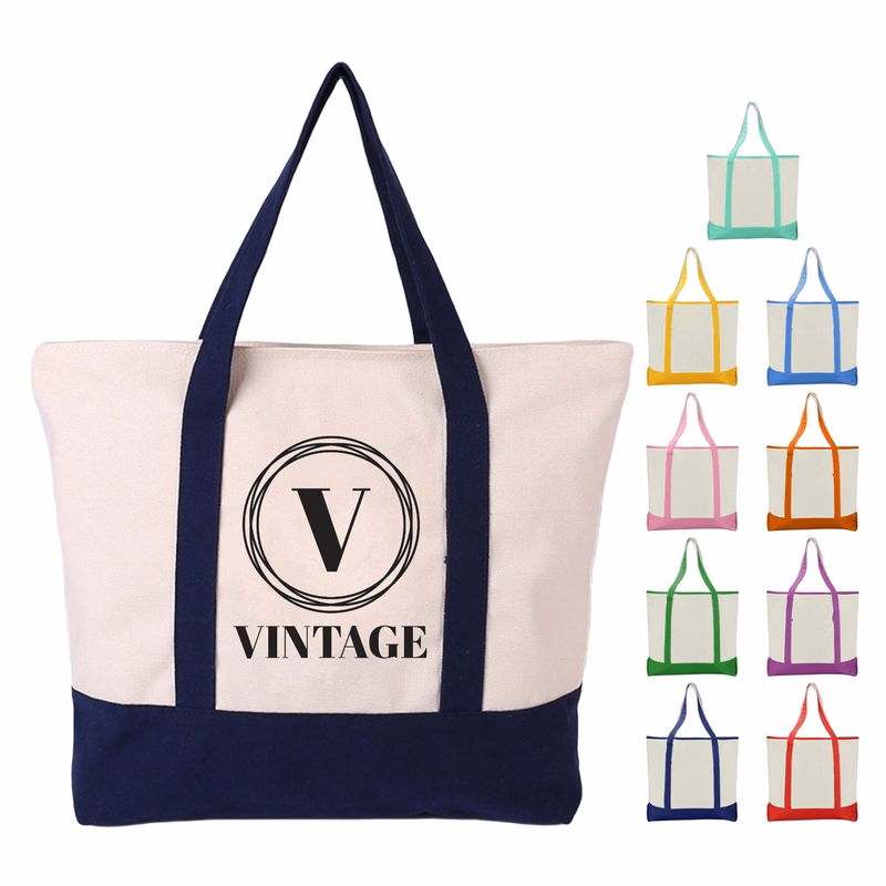 Canvas Grocery Boat Tote Bag