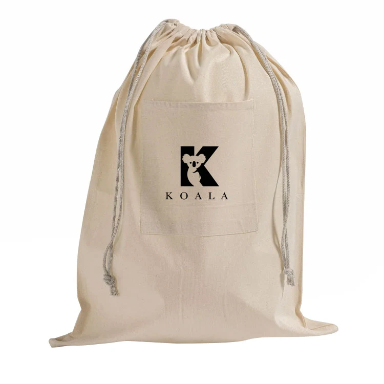 Palmcrest Pocket Laundry Bag, custom drawstring bag with logo imprint 1