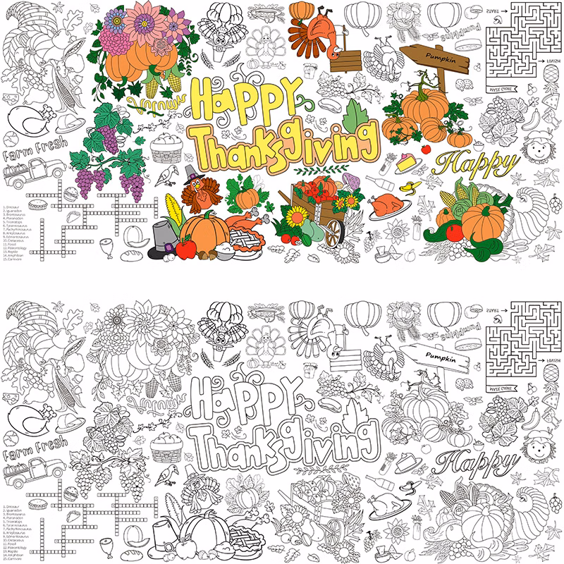 Custom Coloring Poster/Tablecloth-Christmas Crafts for Kids