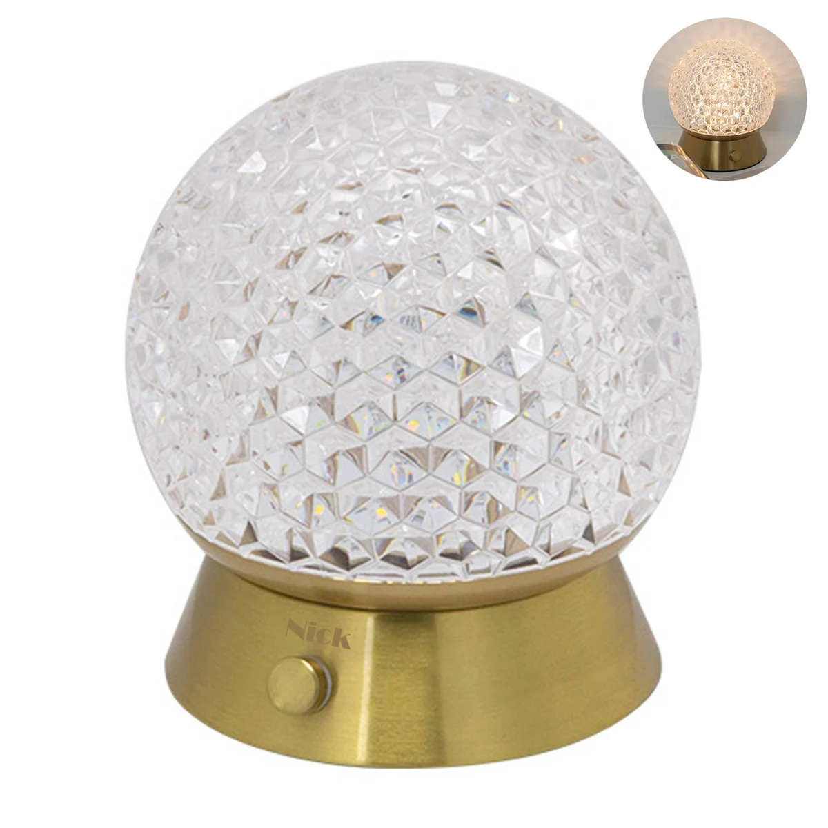 ABS Table Lamp Crystal Ball Decoration Bedroom Ambiance 1