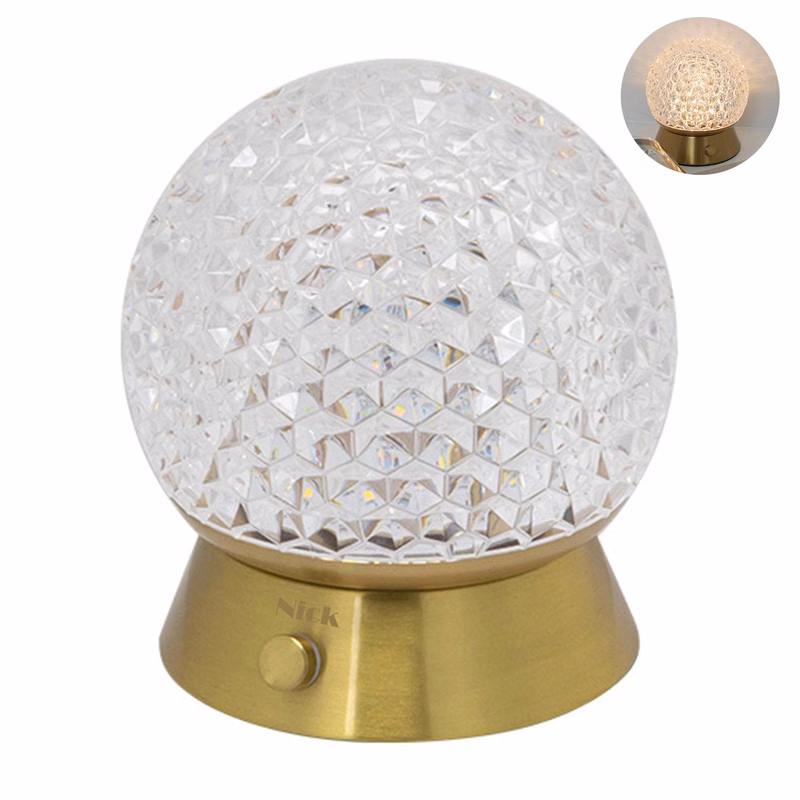 ABS Table Lamp Crystal Ball Decoration Bedroom Ambiance