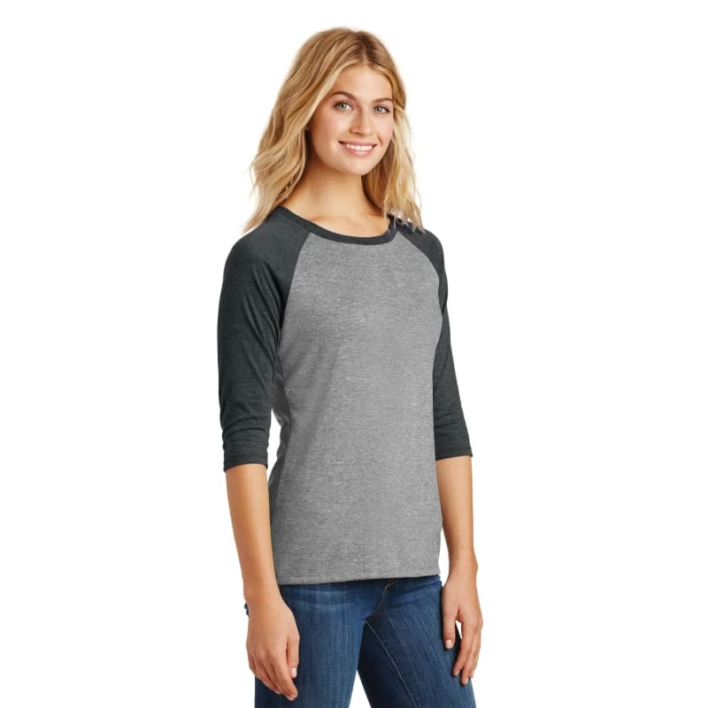 District Women's Perfect Tri 3/4-Sleeve Raglan. 1