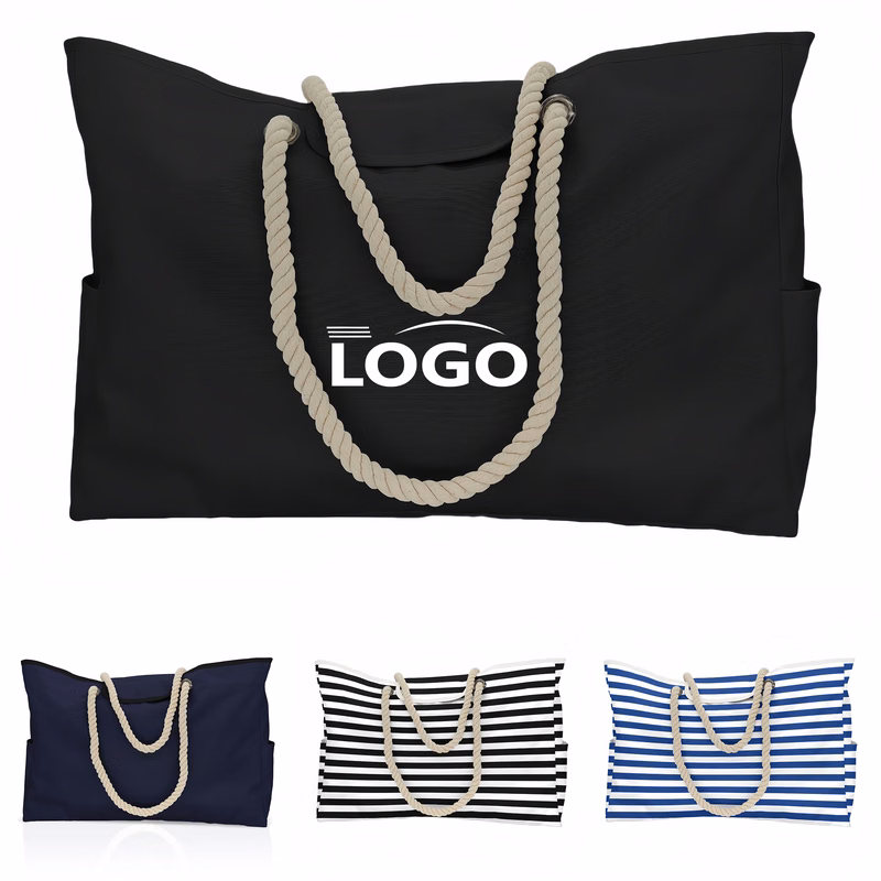 Customizable Large Nylon Beach Tote Bag