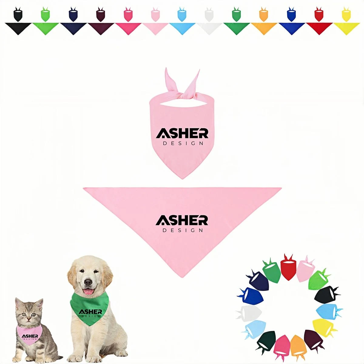 Custom Printed Washable Dog Saliva Towel Scarf 1