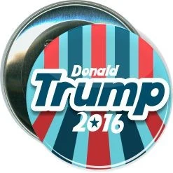 Trump, Blue and Red Stripes, Political Button 1