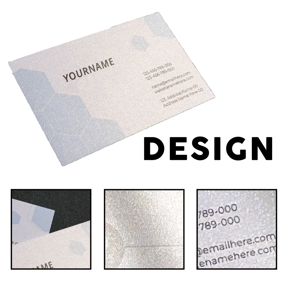 Custom Iridescent Shimmer Finish Contact Card, custom desk accessory with logo imprint 1