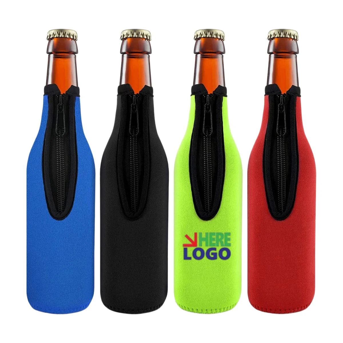 11oz Neoprene Beer Bottle Cooler, custom koozie with logo imprint 1