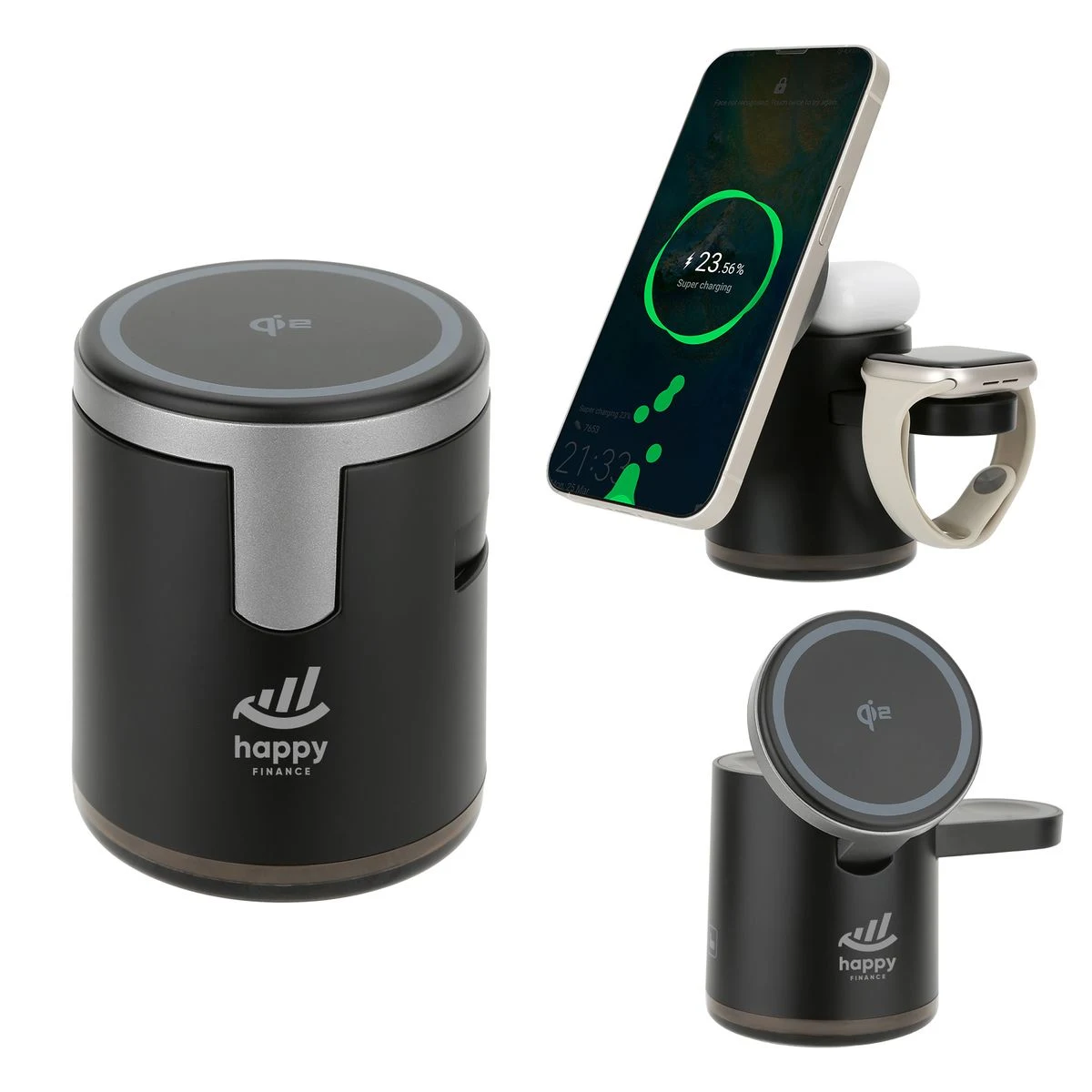 Magnetic 4-In-1 Cylinder Wireless Charging Station 1