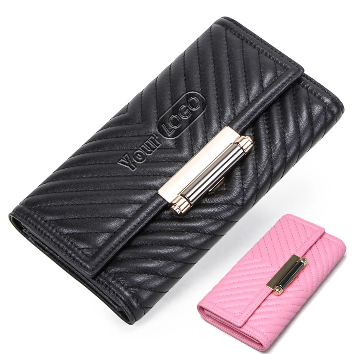 Leather Embroidered Multifunctional Waterproof Wallet Women 1