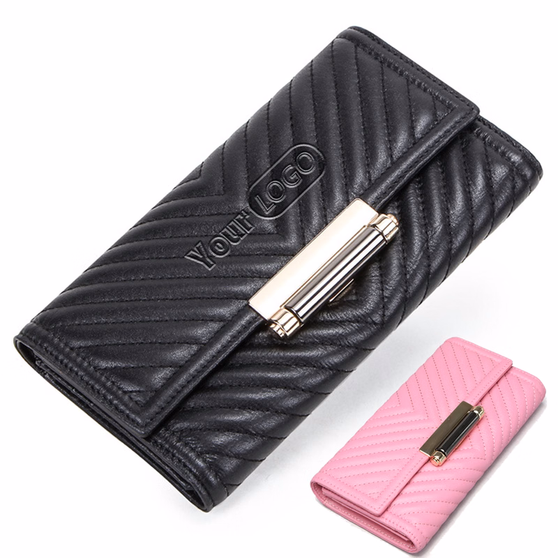 Leather Embroidered Multifunctional Waterproof Wallet Women
