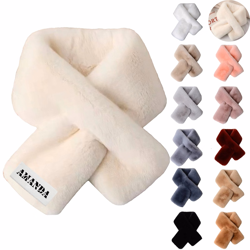 Cotton-Polyester Winter Warm Plush Scarf