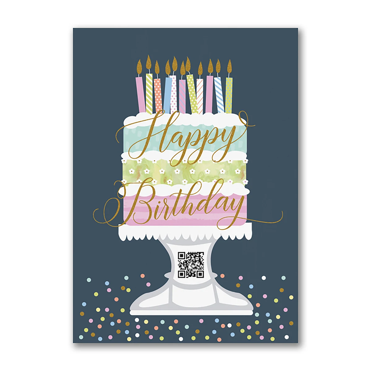 Pastel Birthday QR Code Card 1