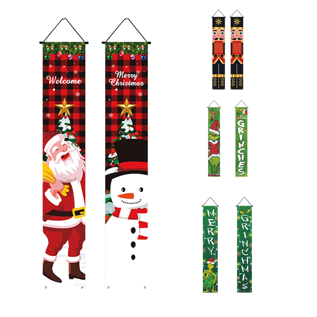 Festive Christmas Background Cloth Door Curtain & Couplets 1