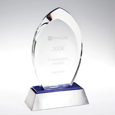 FLARE BLUE REFLECT CRYSTAL AWARD 1