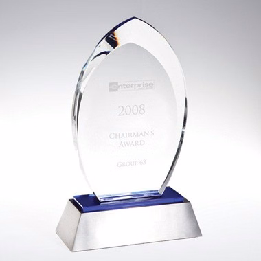FLARE BLUE REFLECT CRYSTAL AWARD