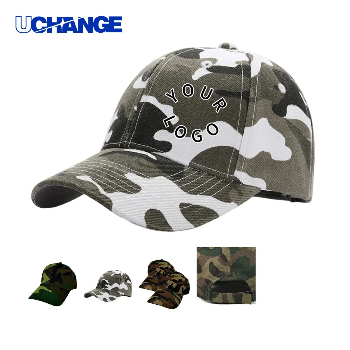 Cotton Camo Baseball Cap Headwear with Adjustable Fit 1