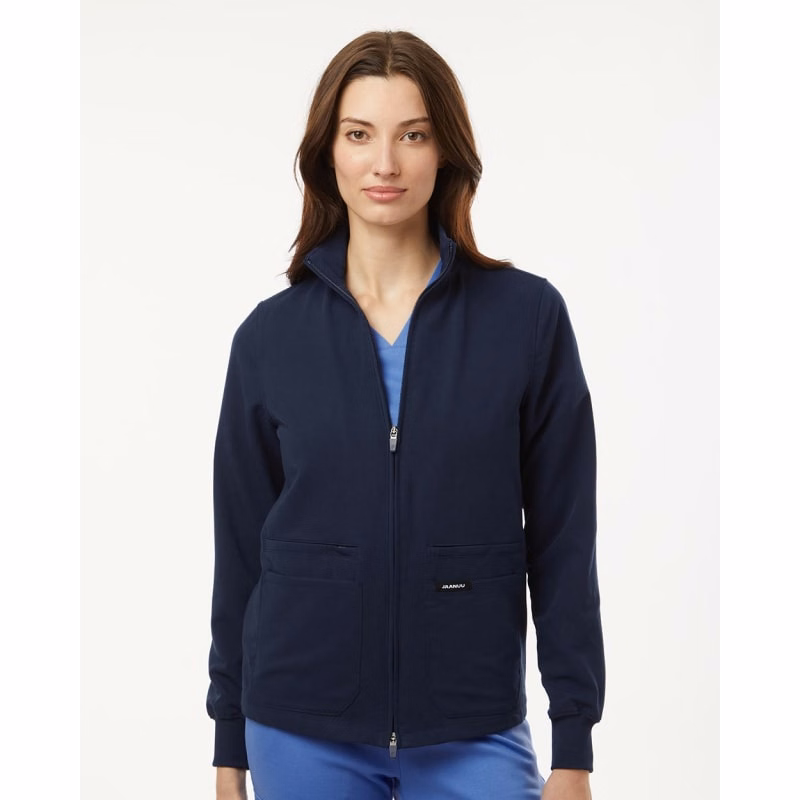 Jaanuu Women's Ceri Essential Full-Zip 6-Pocket Scrub Jacket - W60001