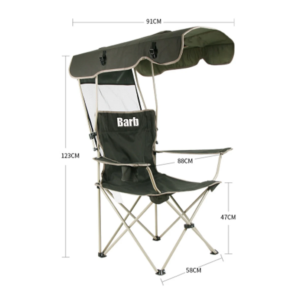 Portable Folding Beach Chair With Canopy Umbrella 1