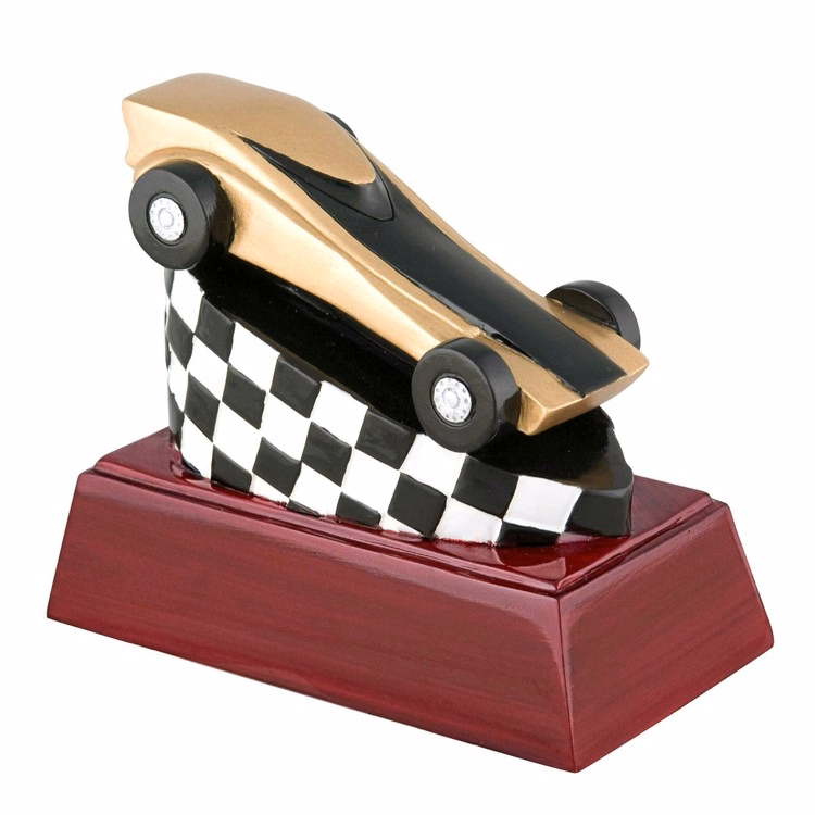 Pinewood Car Resin Sculpture