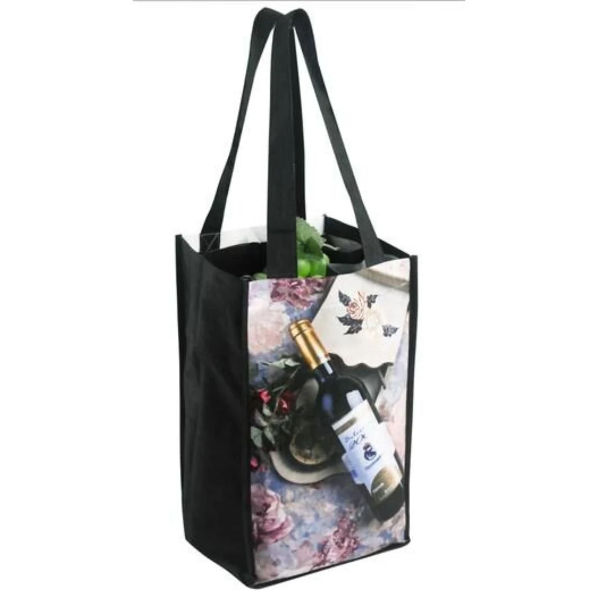 Full Color Grocery Tote Bag with 3.5" Gusset (7" x 12" x 3.5") 1