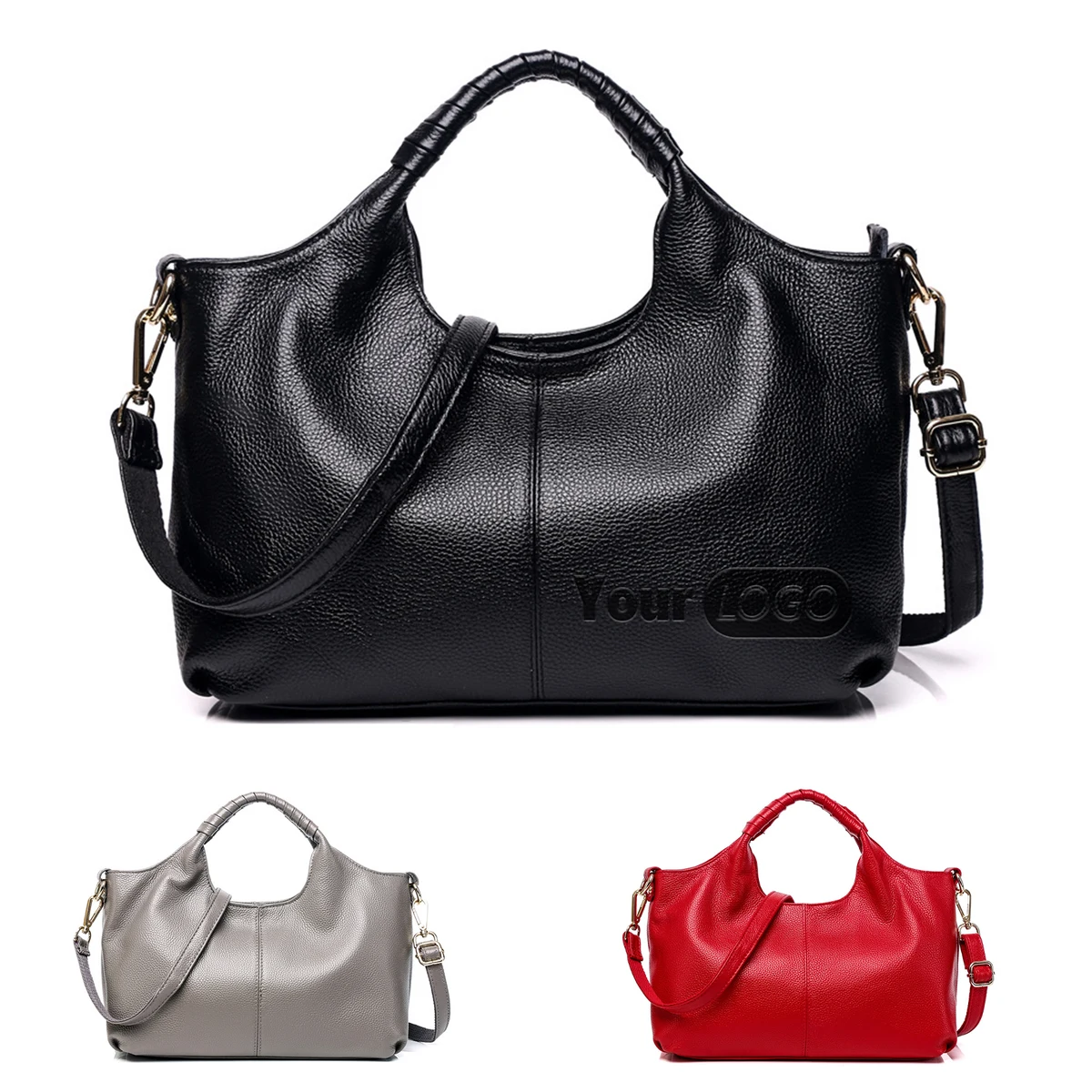 Leather Handle Satchel Shoulder Bag 1