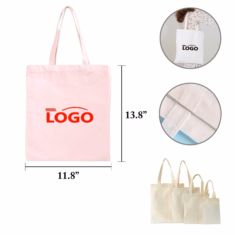 MOQ50 Cotton Canvas Tote Shopping Bag Blank